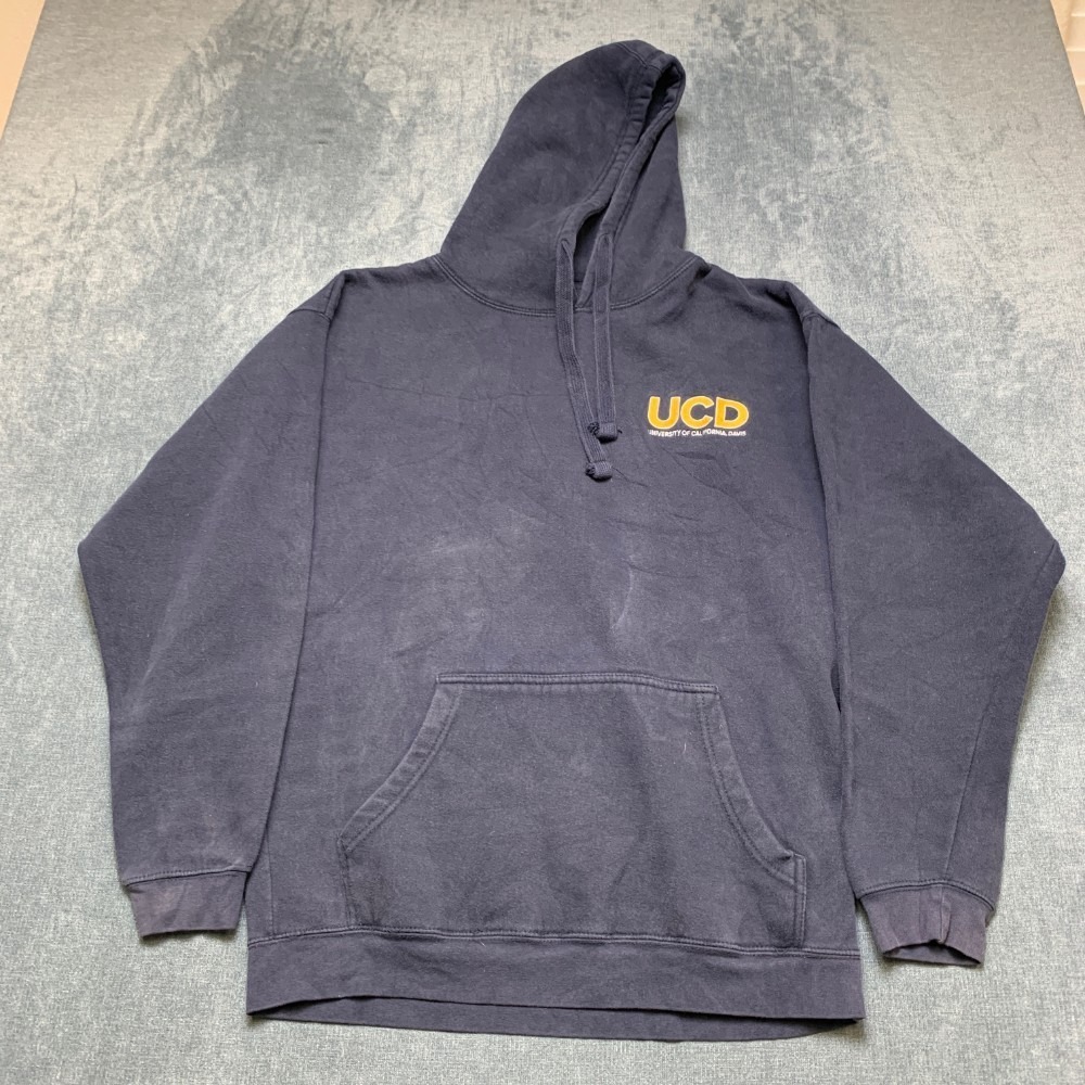 Ouray University of California, Davis Hoodie Mens Large Navy Blue Fleece Lined
